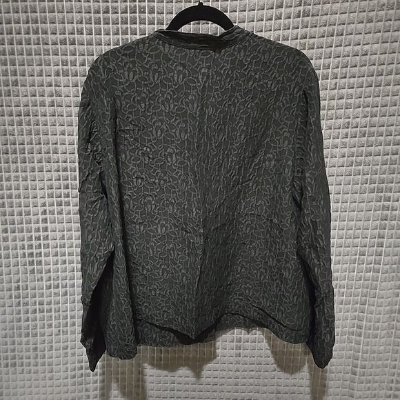 Silk Linen Buttonup Shirt Jacket 20W KateHill Lightweight Jacquard Artsy Money - Picture 14 of 16